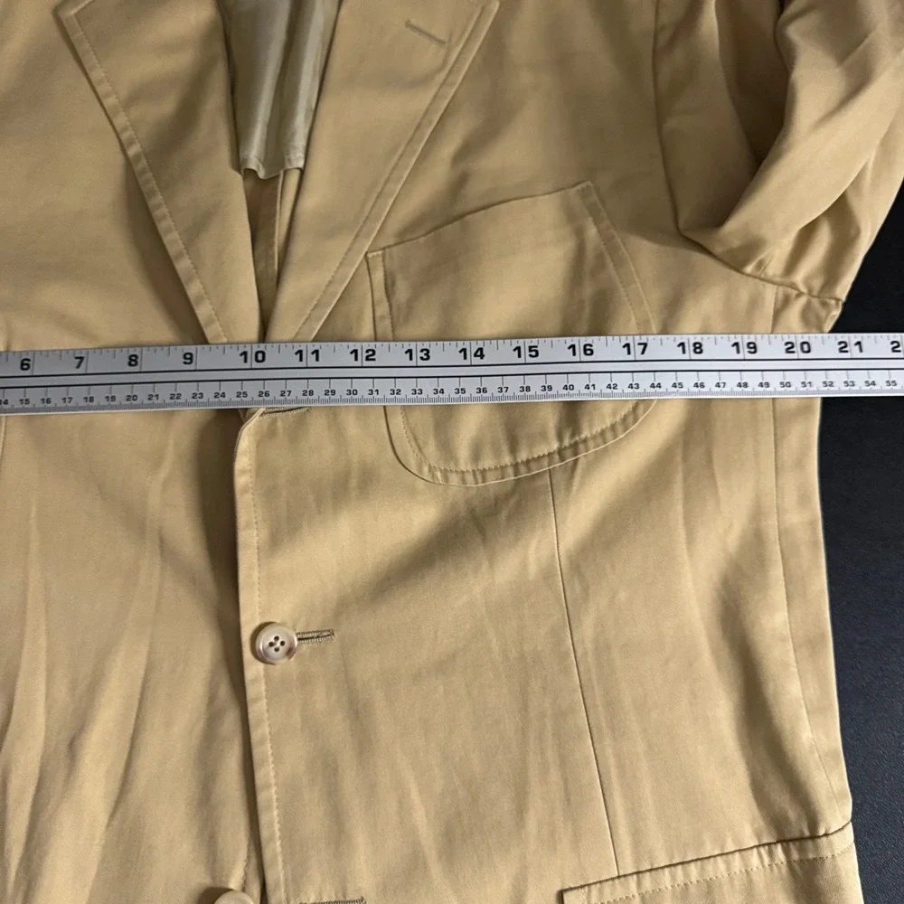 Polo Ralph Lauren‎ Made In Italy Tan Cotton Two Button Sport Coat Blazer 42R - Picture 8 of 10